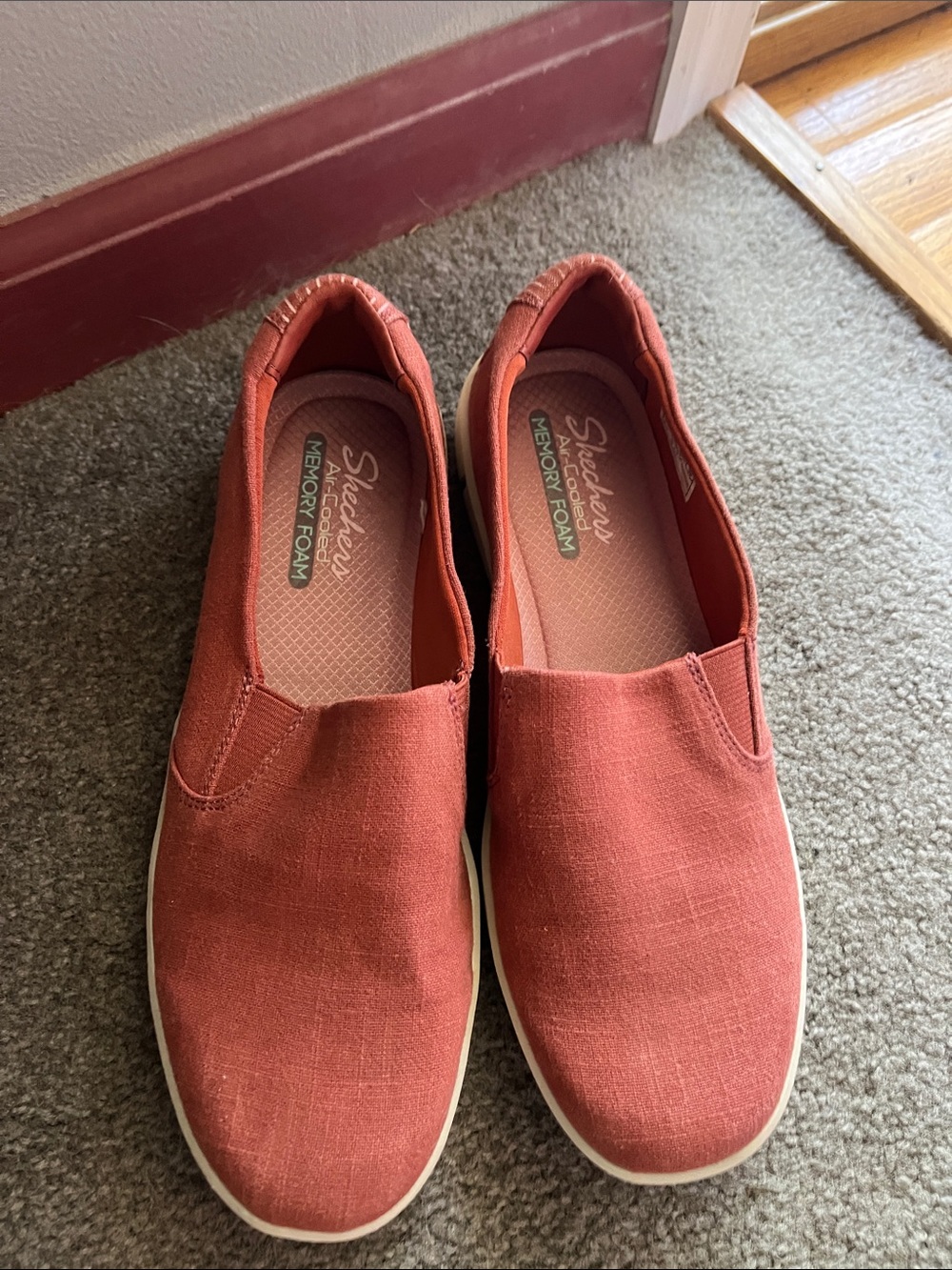 Skechers Women’s Slip-Ons in  muted burgundy red